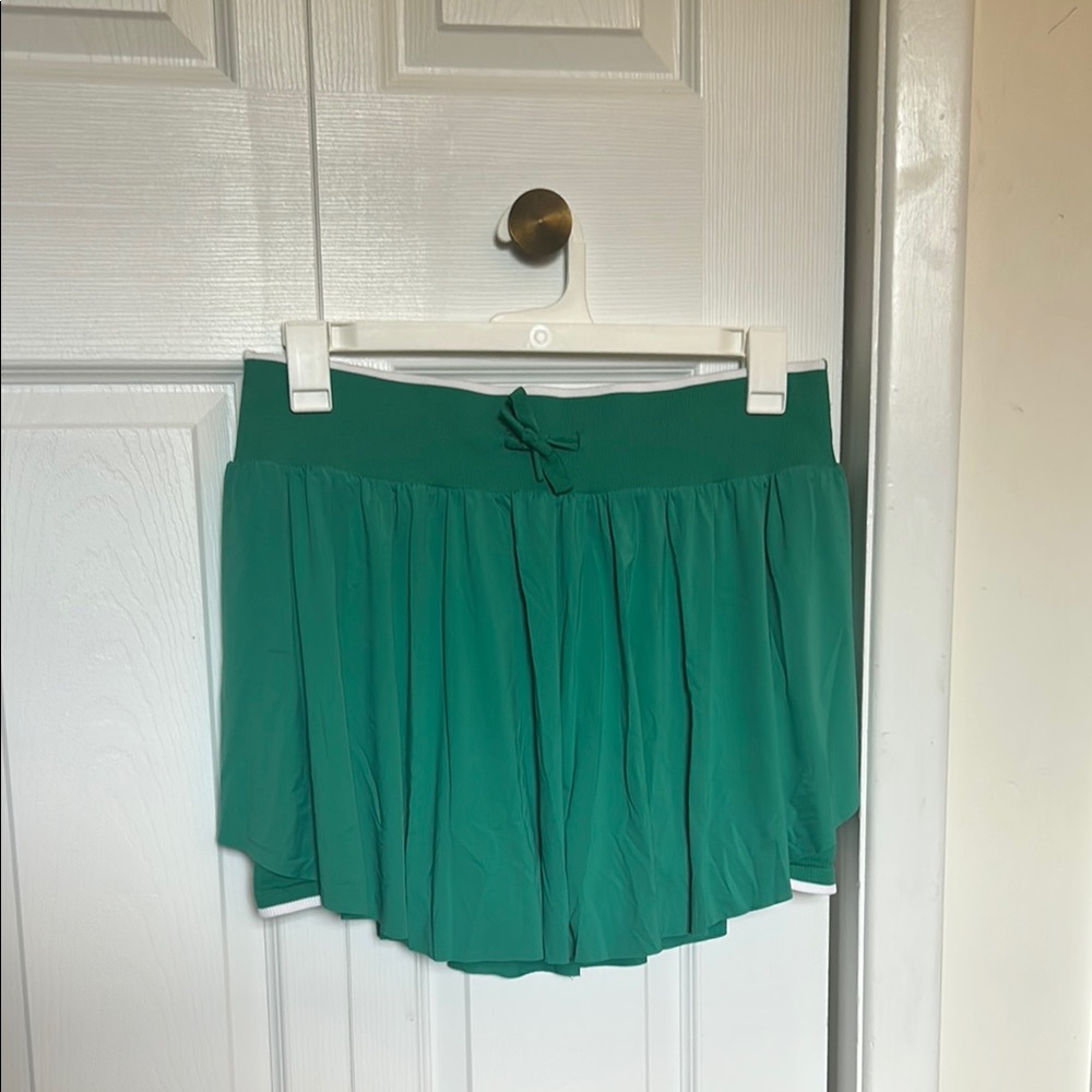 Green Pleated Athletic Skirt